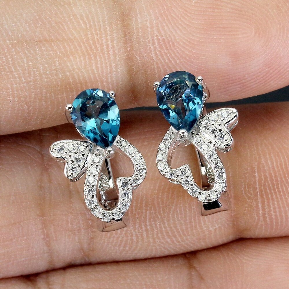 Blue Topaz .925 Silver Earrings